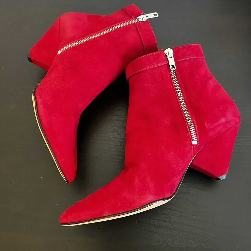 IRO LINAC Ankle Boots In Red Womens Size‎ Eu 39 / US 8 - 8.5 New In Box
